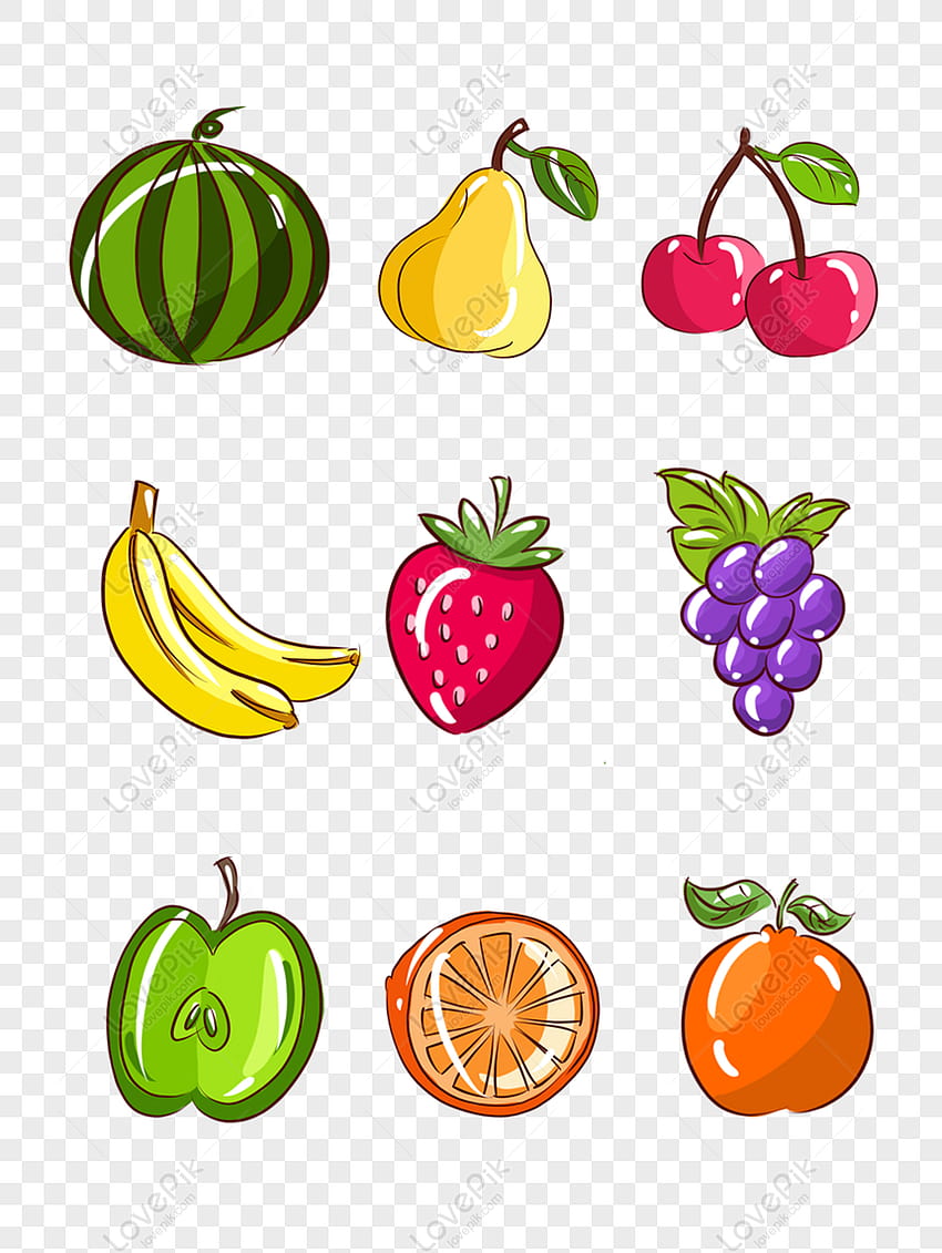 Frutas y verduras simples dibujadas a mano dibujos animados frutas elementos pequeños PNG y PSD _ talla 1024 × 1369px, ID 832691532 fondo de pantalla del teléfono