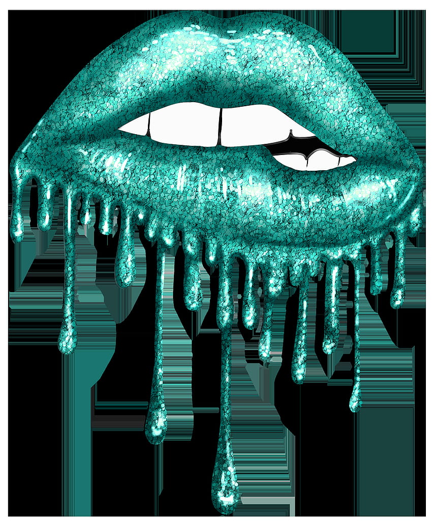 Turquoise, drippy lip HD phone wallpaper | Pxfuel