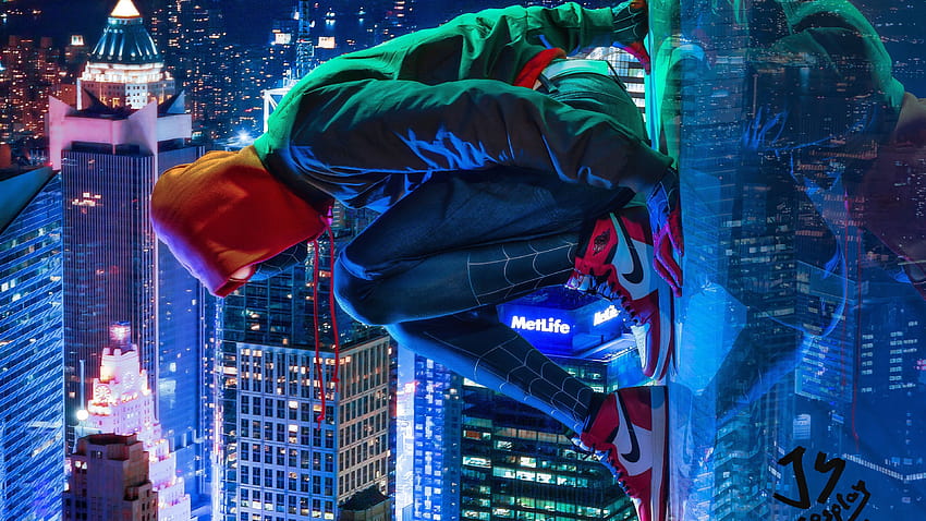 Miles Morales Spiderman Cosplay superbohaterowie , spiderman w werset pająka , …, spider-man mile morales ultra Tapeta HD