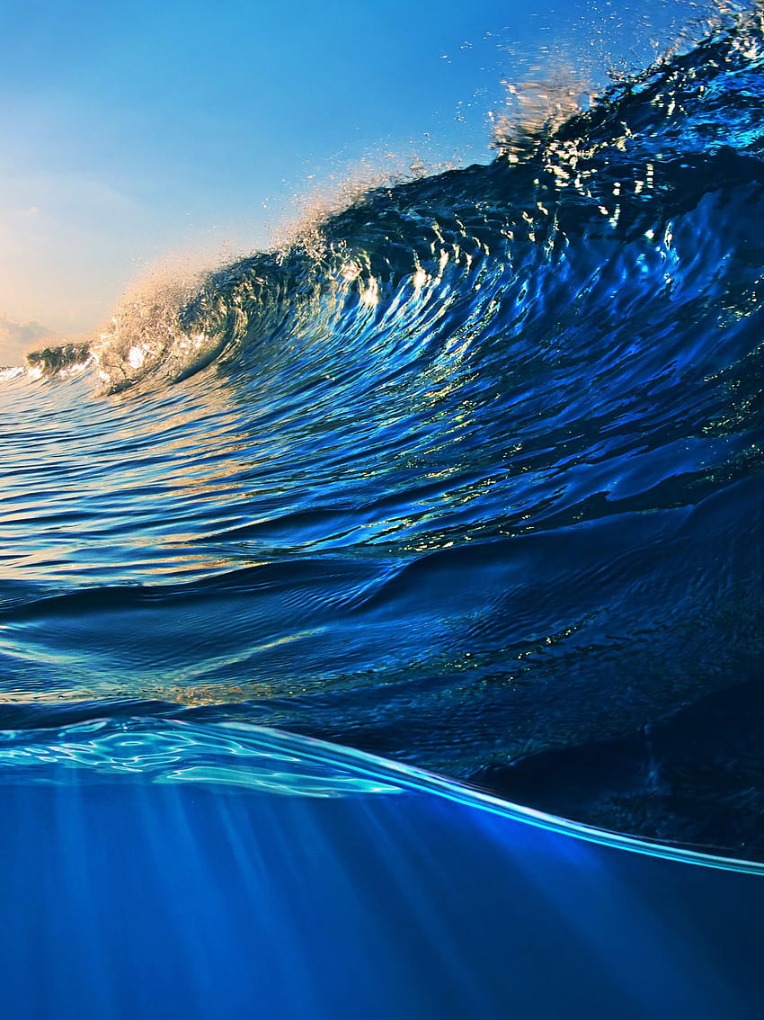 Ocean Waves Sunlight Scenery มหาสมุทรไอแพด วอลล์เปเปอร์โทรศัพท์ HD
