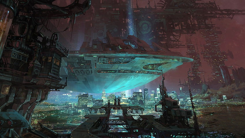 Science-Fiction-Kunst im Retro-Stil HD-Hintergrundbild