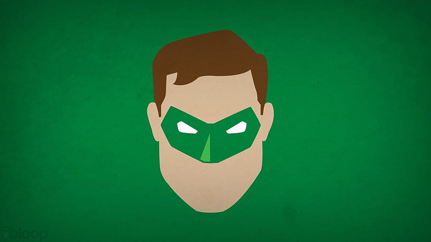 Green Lantern super-héros minimalistes arrière-plans verts blo0p, masque de lanterne verte Fond d'écran HD