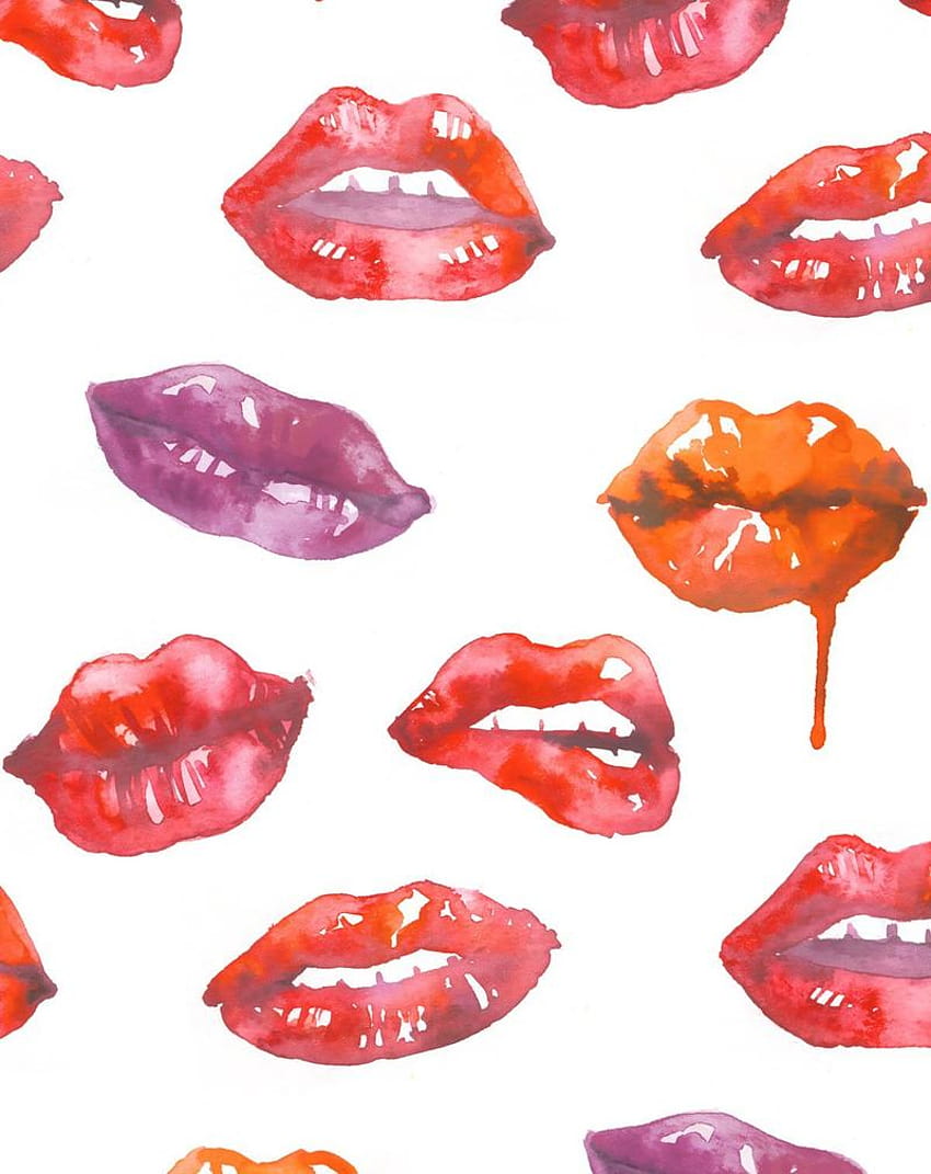 SHOP Painted Lip Drip Kisses Removable Fabric Online, women drip HD phone wallpaper