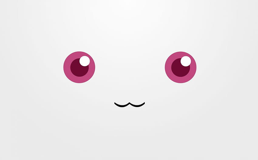 Red eyes Mahou Shoujo Madoka Magica anime faces simple Kyubey, anime eyes HD wallpaper