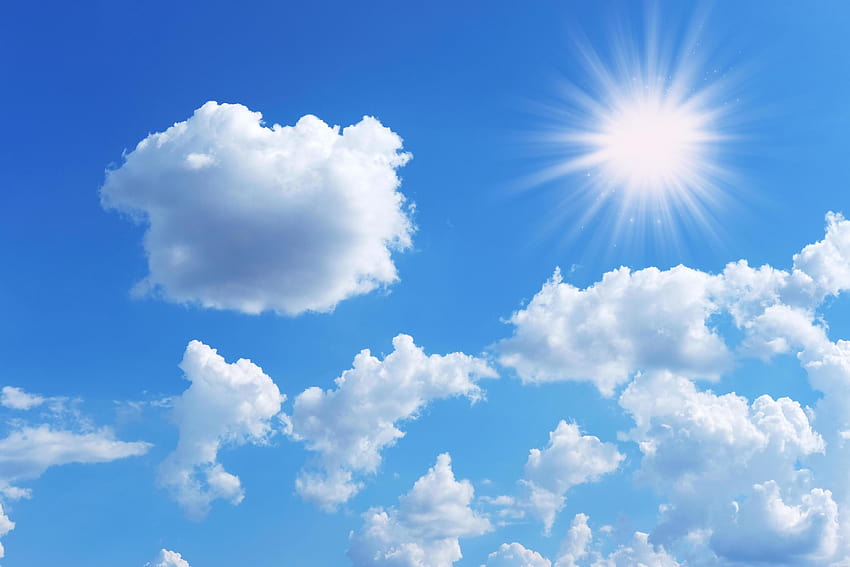 Синьо небе и фонове на облаци и слънчев ден 2596183 Stock at Vecteezy, портрет на слънчев ден HD тапет