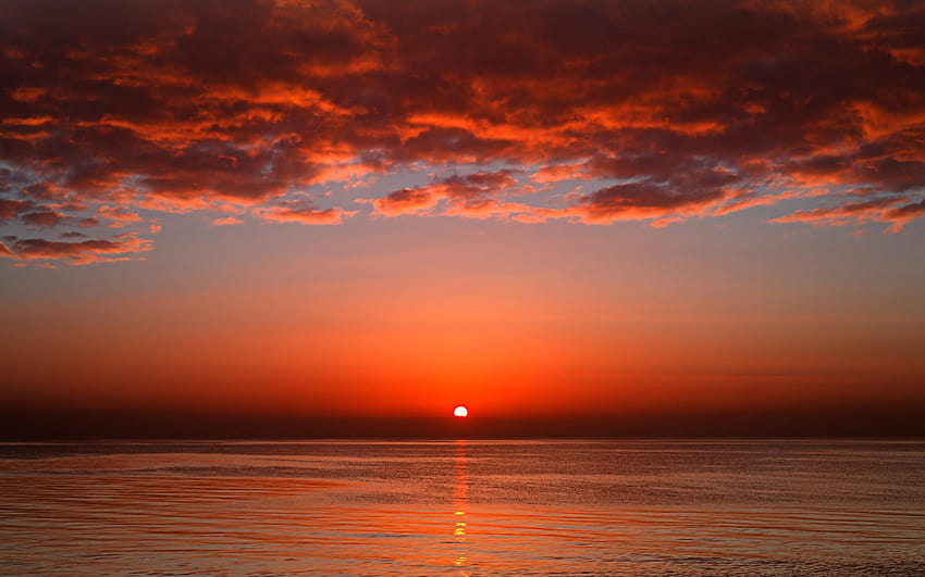 Red Sunset , mar al atardecer fondo de pantalla | Pxfuel