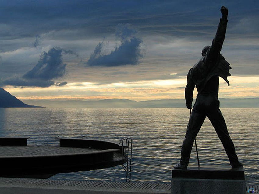 lago, Montreux, monumento, suíça, Freddie Mercury papel de parede HD
