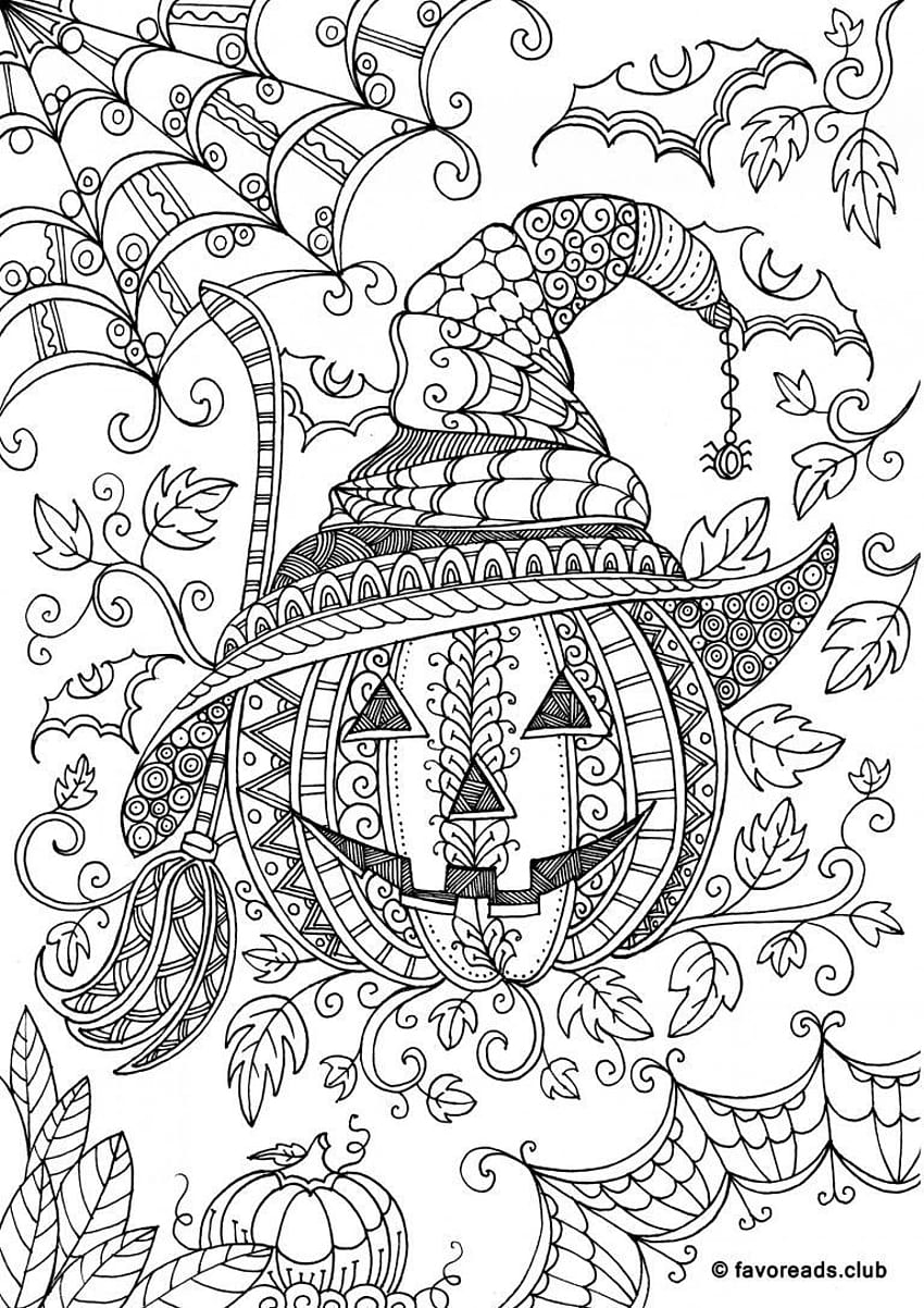 Pin di coloring page, halloween coloring pages HD phone wallpaper