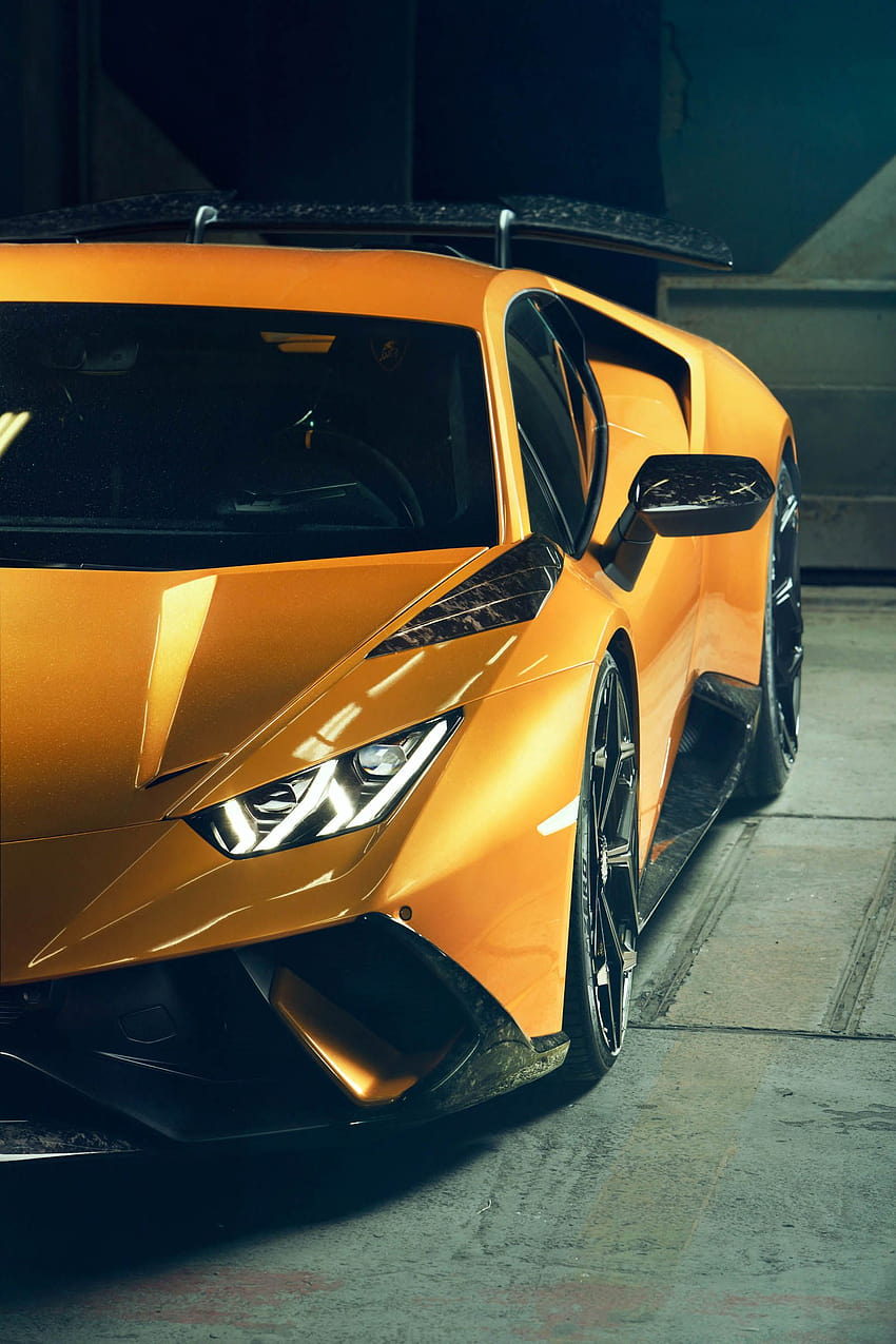 2018 NOVITEC Lamborghini Huracán Performante 헤드라이트, 우라칸 폰 HD 전화 배경 화면