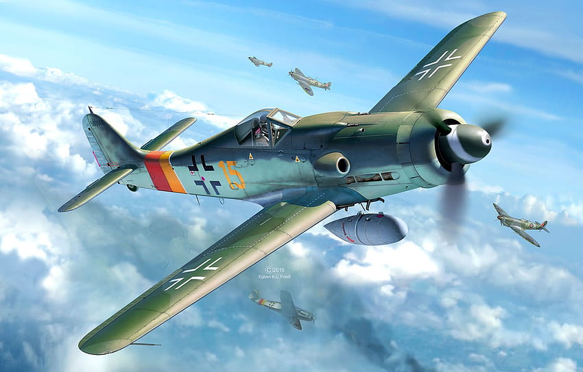 Niemcy, tłok, Druga wojna światowa, Luftwaffe, Fw.190, Focke, focke wulf Tapeta HD