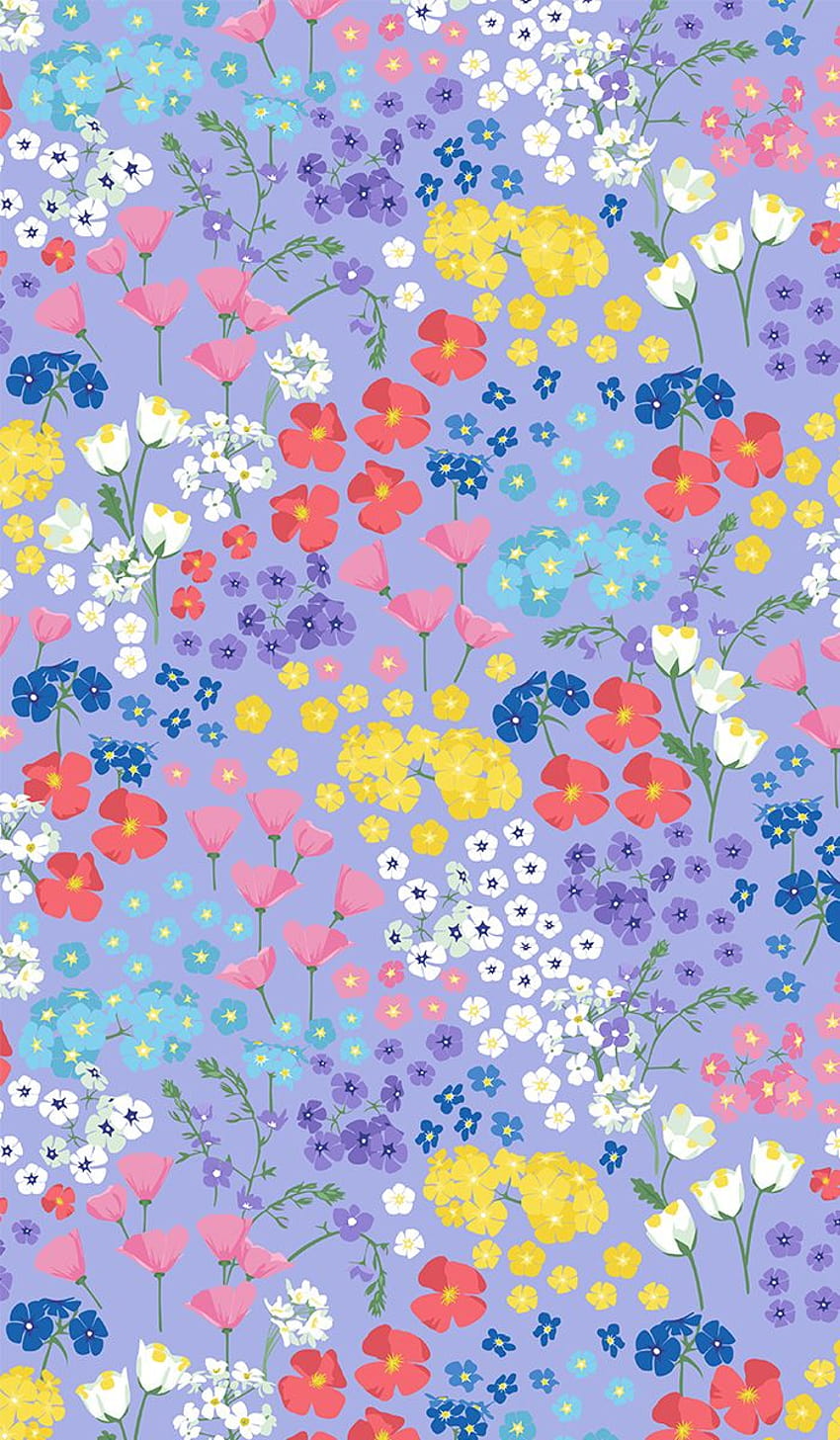 Light Summer Ditsy by Olga Shashok, spring drawing colour HD phone wallpaper