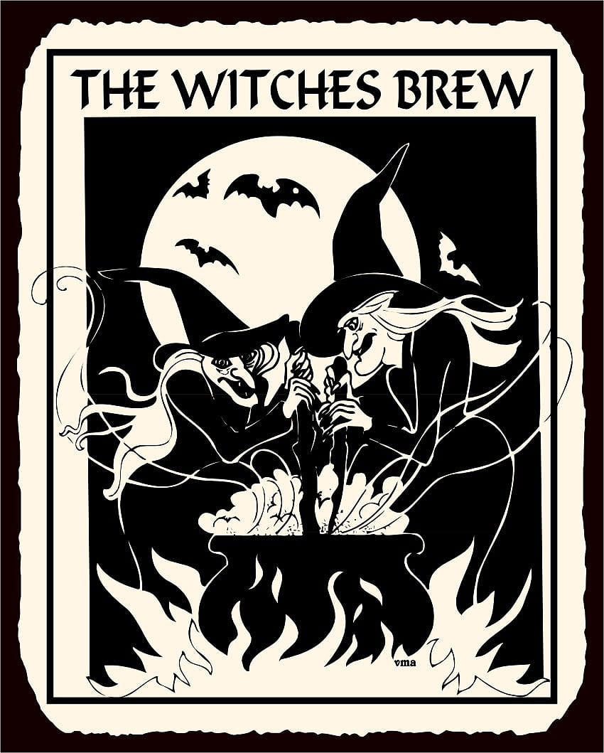 Witches Brew Halloween Vintage Metal Art Retro Cartel de chapa Witches Brew Halloween Vintage Metal Art Ret…, bruja de halloween vintage fondo de pantalla del teléfono