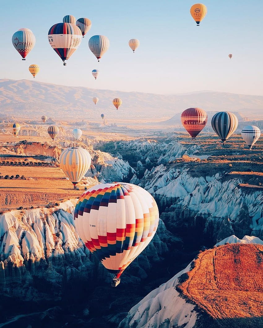 Capadocia Turquía en 2019, globo aerostático naturaleza iphone xs max fondo de pantalla del teléfono