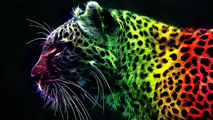 Rainbow Tiger, rainbow lion HD wallpaper