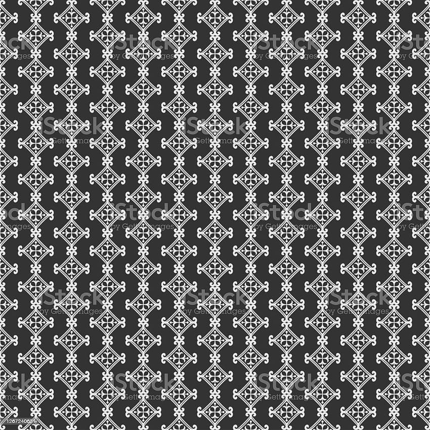 黒と白の背景パターン テクスチャ シームレス花柄ファブリック カバー パターン ポスター ベクトル背景ストック イラスト、黒と白のパターンに最適 HD電話の壁紙