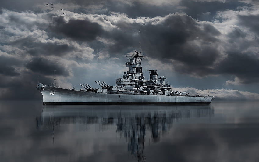 Schlachtschiff, USS New Jersey, BB HD-Hintergrundbild
