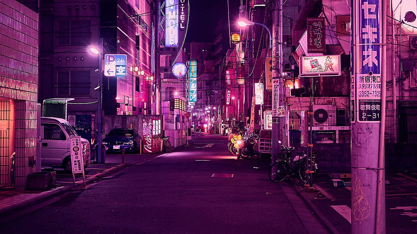 1920x1080 rua, neon, cidade noturna, neon de Tóquio papel de parede HD