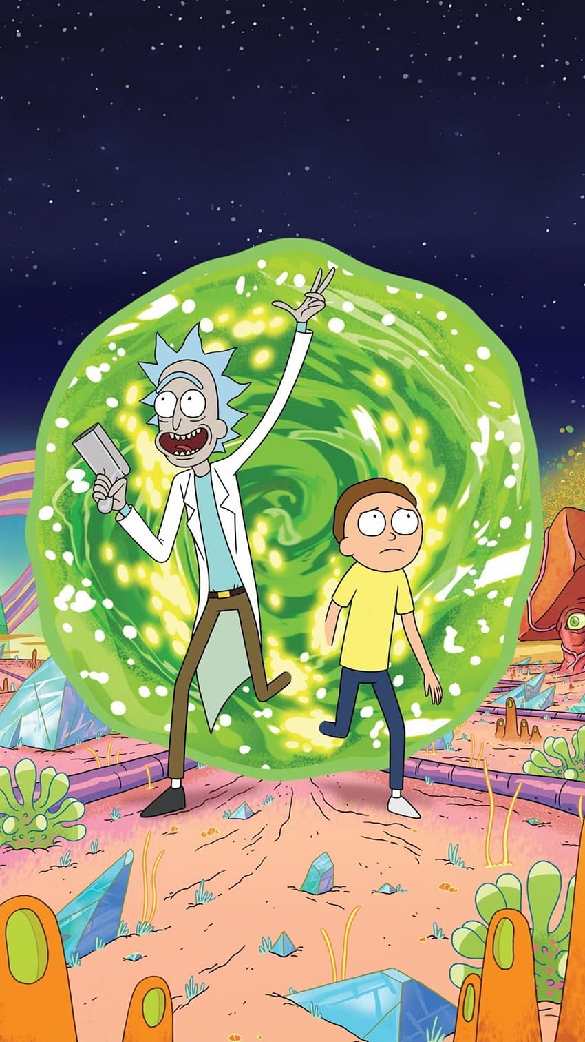 Rick und Morty Phone, Rick und Morty Trippy Android HD-Handy-Hintergrundbild