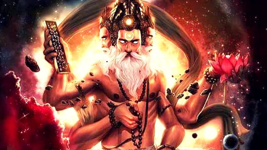 Prenons un moment pour réfléchir, pourquoi le Seigneur Brahma a-t-il quatre têtes?, brahma en colère Fond d'écran HD