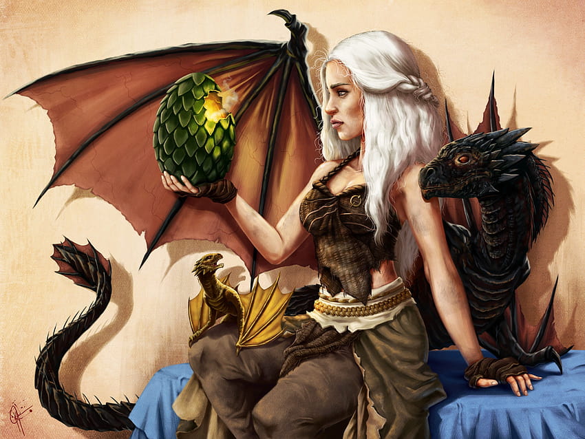 dragones, DeviantART, madre, arte digital, obras de arte, Game of Thrones, Daenerys Targaryen, Khaleesi ::, obras de arte madre fondo de pantalla