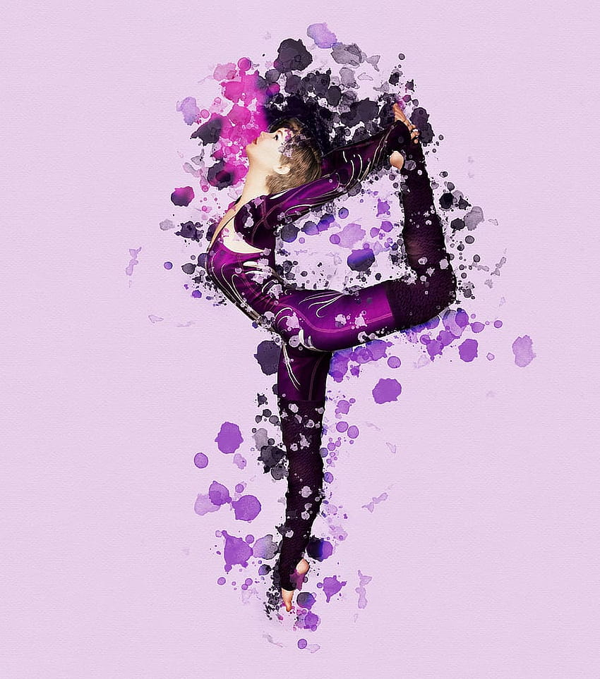 : dançarino, plano de fundo, spray, salpicos de cor, esboço de cor Papel de parede de celular HD