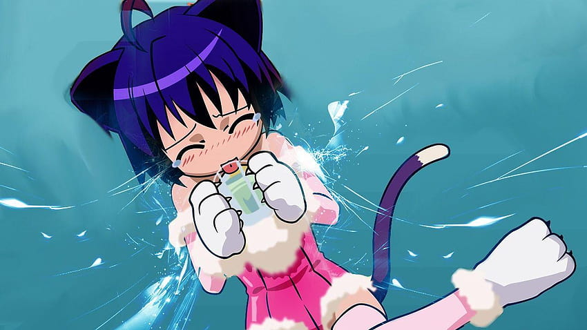 1280x720 anime, girl, cartoon, cat, laughing, girl cartoon HD wallpaper
