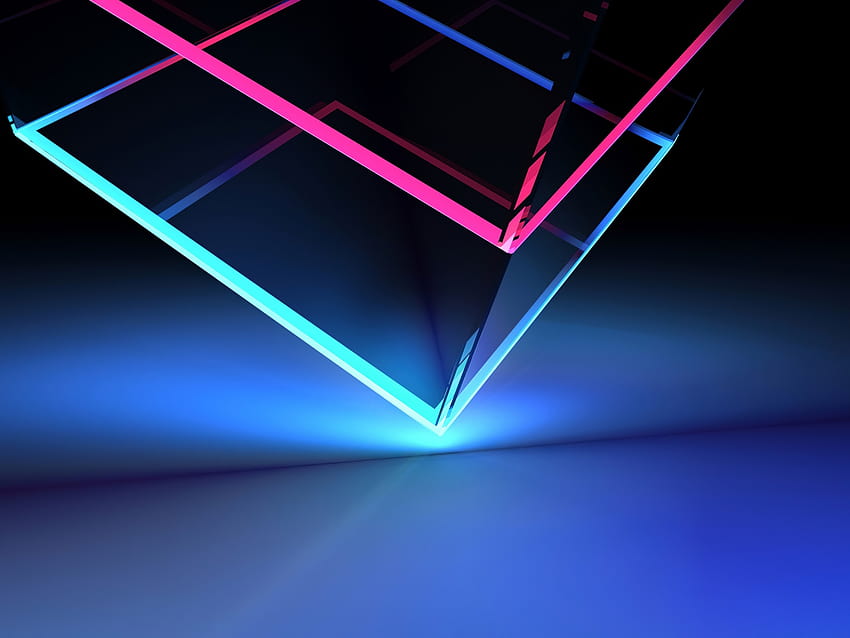 Neon Cube Abstract Shapes, neon shapes HD wallpaper | Pxfuel