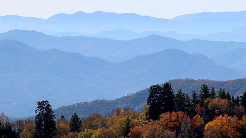 Smoky Mountain Road Trip: Aproveite os passeios s da Smoky Mountain, o nascer do sol nas grandes montanhas esfumaçadas papel de parede HD