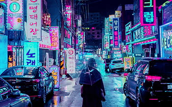 Man holding umbrella walking on the street near store during, tokyo ...