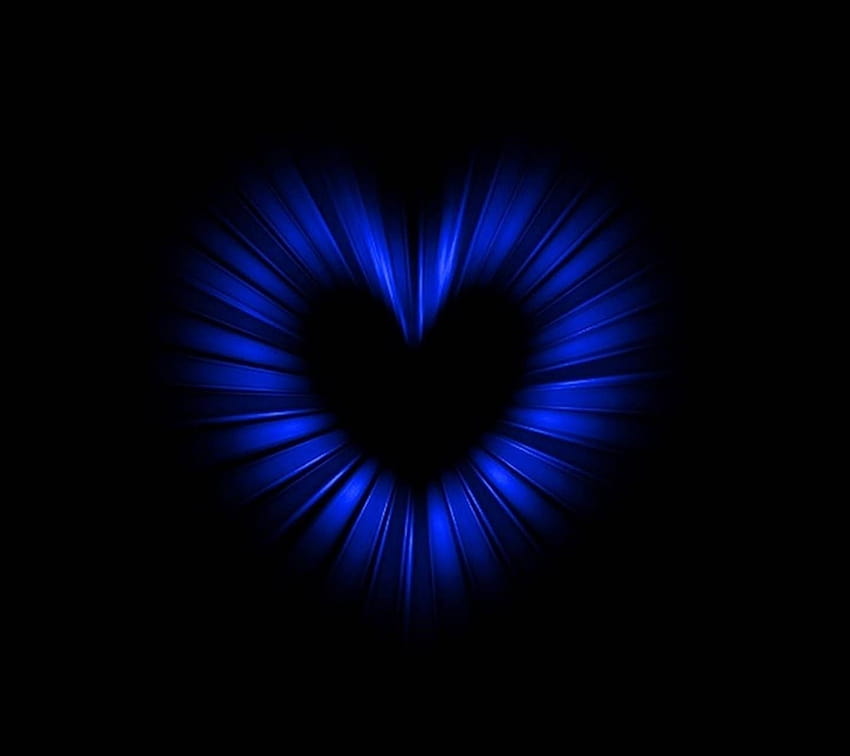 Black and Blue Heart, blue heart aesthetic HD wallpaper