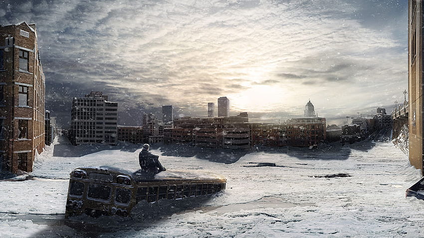 Apocalypse apocalyptic winter snow city, city snow HD wallpaper
