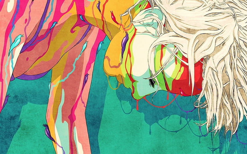 Abstract Anime girl animal ears anime colors cat abstract HD  wallpaper  Peakpx