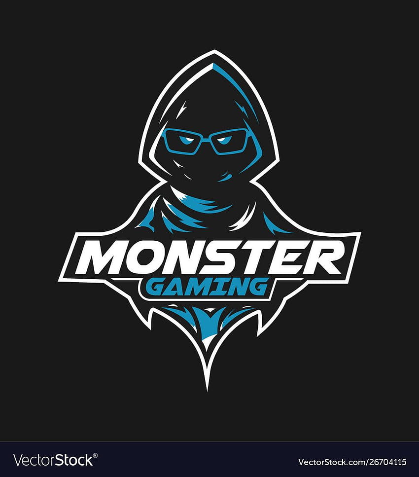 Desain logo maskot monster gaming untuk gamer Vector, logo pubg gaming wallpaper ponsel HD
