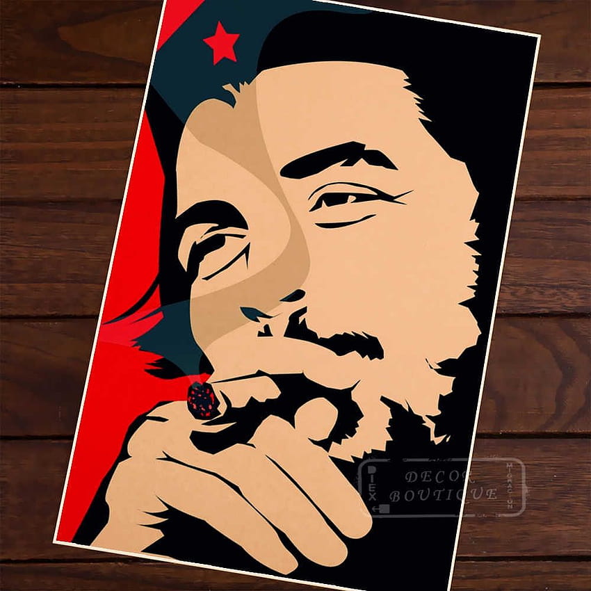 Pop Art Che Guevara Revolutionsführer Retro Vintage Kraft Leinwand Malerei Poster DIY Wand Home Bar Decor Geschenk, Che Guevara Kunst HD-Handy-Hintergrundbild