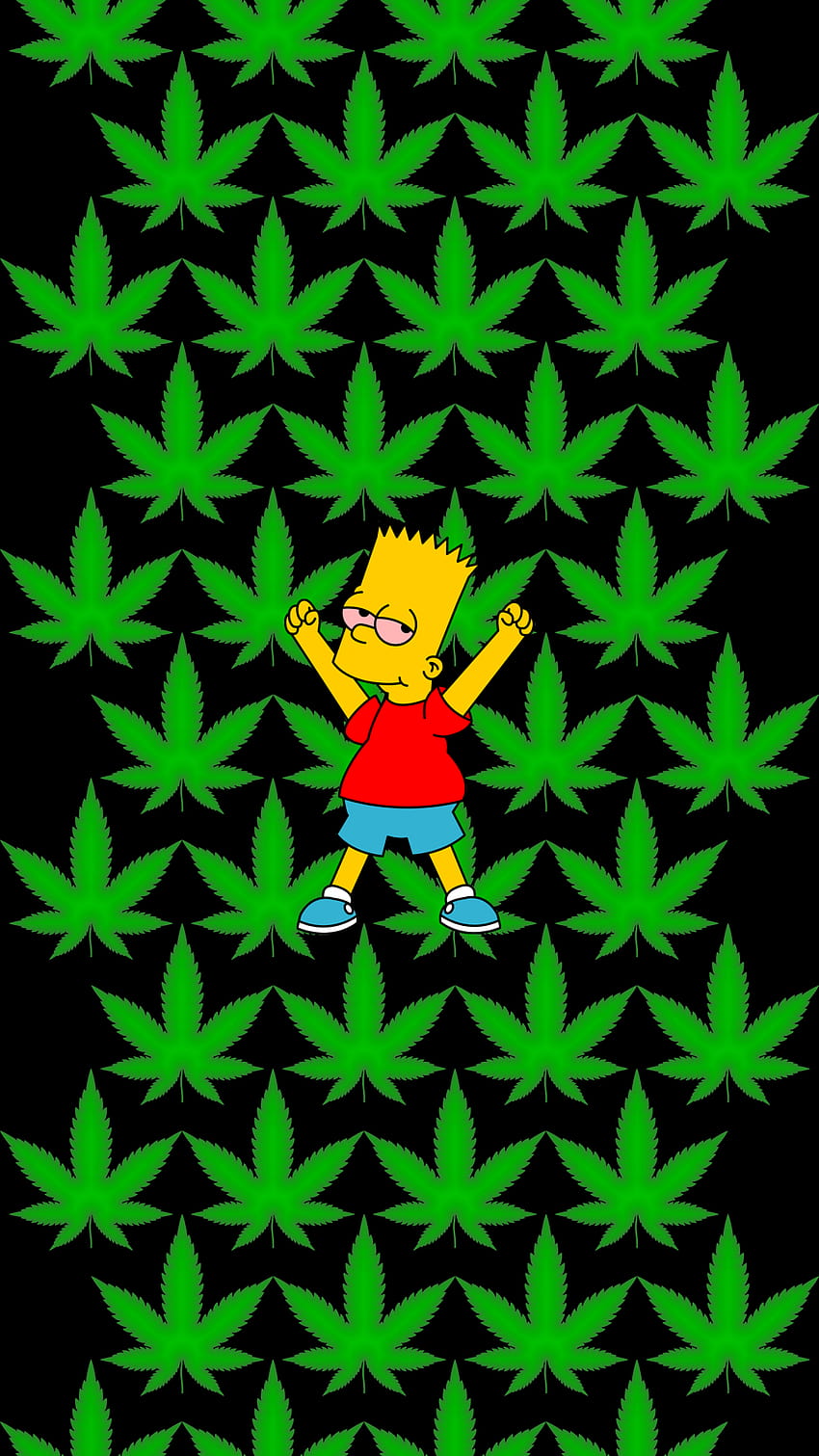 Bart Simpson Weed on Dog, estetyczna marihuana Tapeta na telefon HD