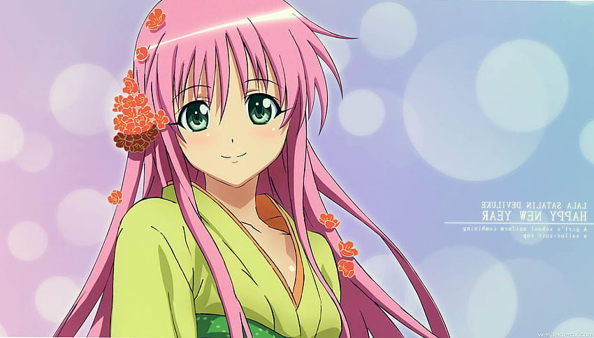 girl lala satalin deviluke smile kimonos cute backgrounds full HD wallpaper