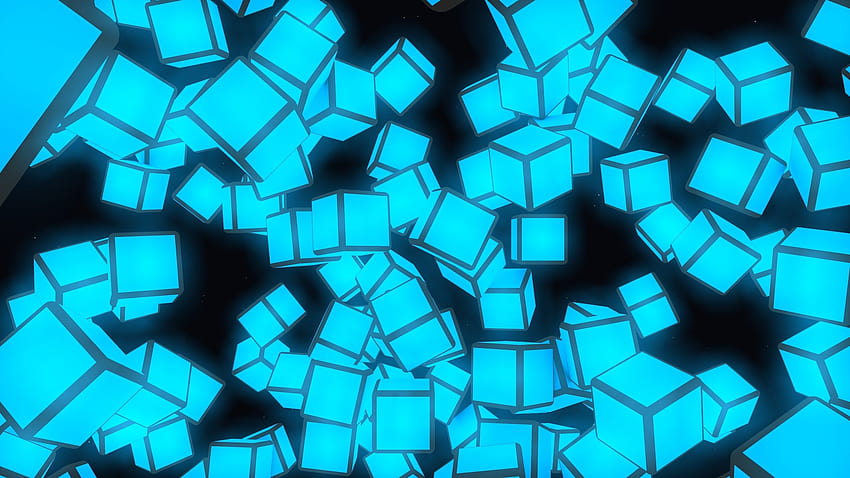 cubo, Minimalismo, Brilhante, 3D, Noite, Cubic / and Mobile Backgrounds papel de parede HD