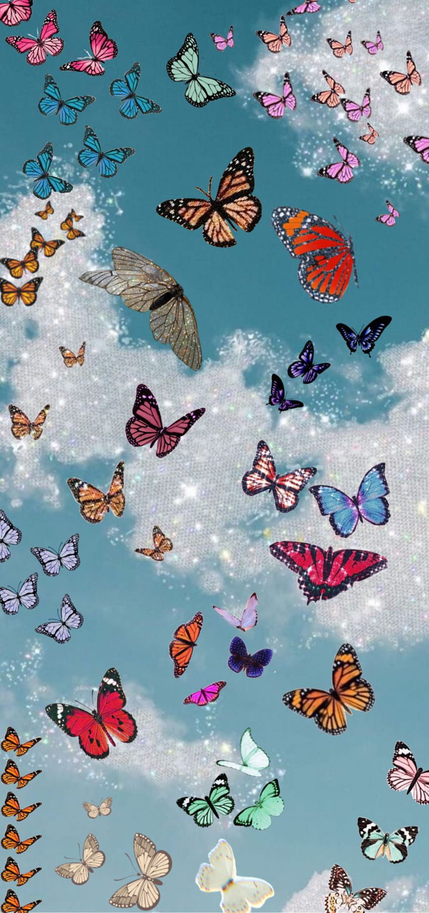 estetyka motyla!, kolaż motyli Tapeta na telefon HD