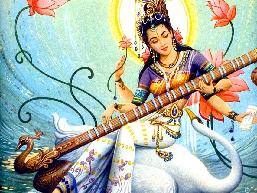 Maa Saraswati, saraswati devi HD wallpaper