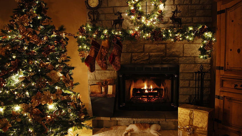 Christmas Fireplaces High Quality, christmas chimney HD wallpaper