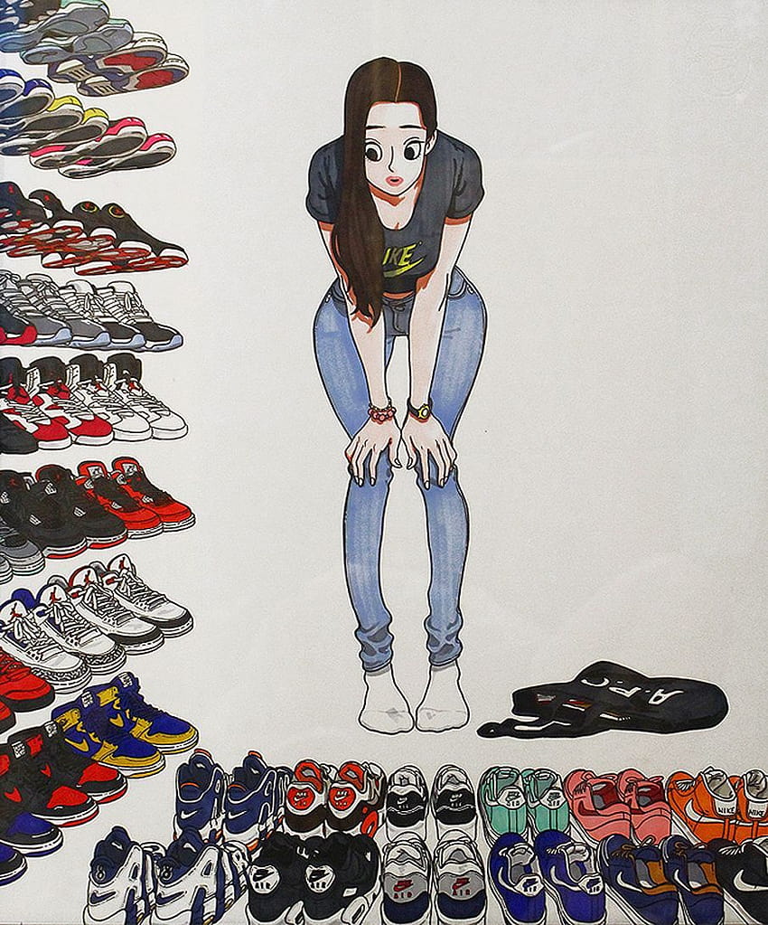 Aesthetic Cartoon Nike Shoes, nike aesthetic shoes HD phone wallpaper