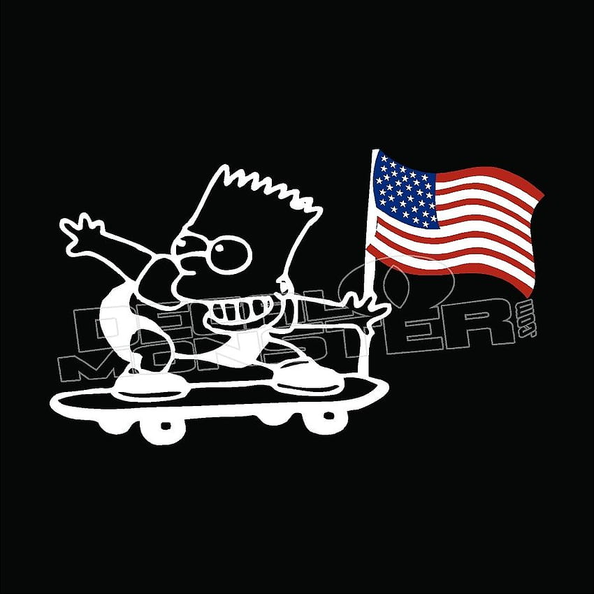 Bart Simpson American Flag Decal Sticker, bart simpson pride HD phone wallpaper