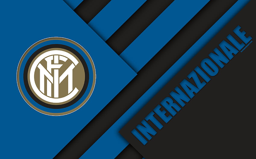 Internazionale FC、ロゴ、マテリアル デザイン、サッカー、セリエ A、ミラノ、イタリア、青黒の抽象化、イタリアのサッカー クラブ、解像度 3840 x 2400 のインテル ミラノ。 高品質、インテルナツィオナーレ ミラノ 高画質の壁紙