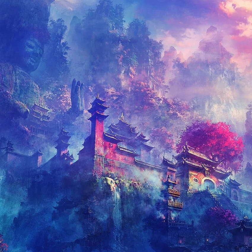 Asian Village In The Mountains Fantasy iPad, fantaisie asiatique Fond d'écran de téléphone HD