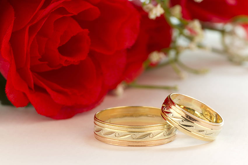 Wedding Rings, rings and roses HD wallpaper | Pxfuel