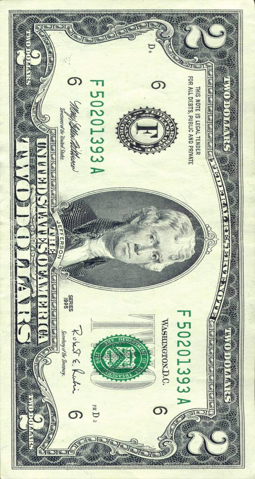 2 Dollar Bill by Studio929, dollar iphone HD phone wallpaper