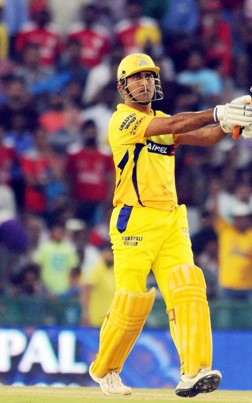 MS Dhoni in CSK IPL Match, ms dhoni full mobile HD phone wallpaper