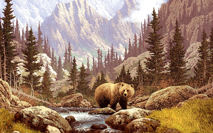 Cool Native American Bear HD wallpaper