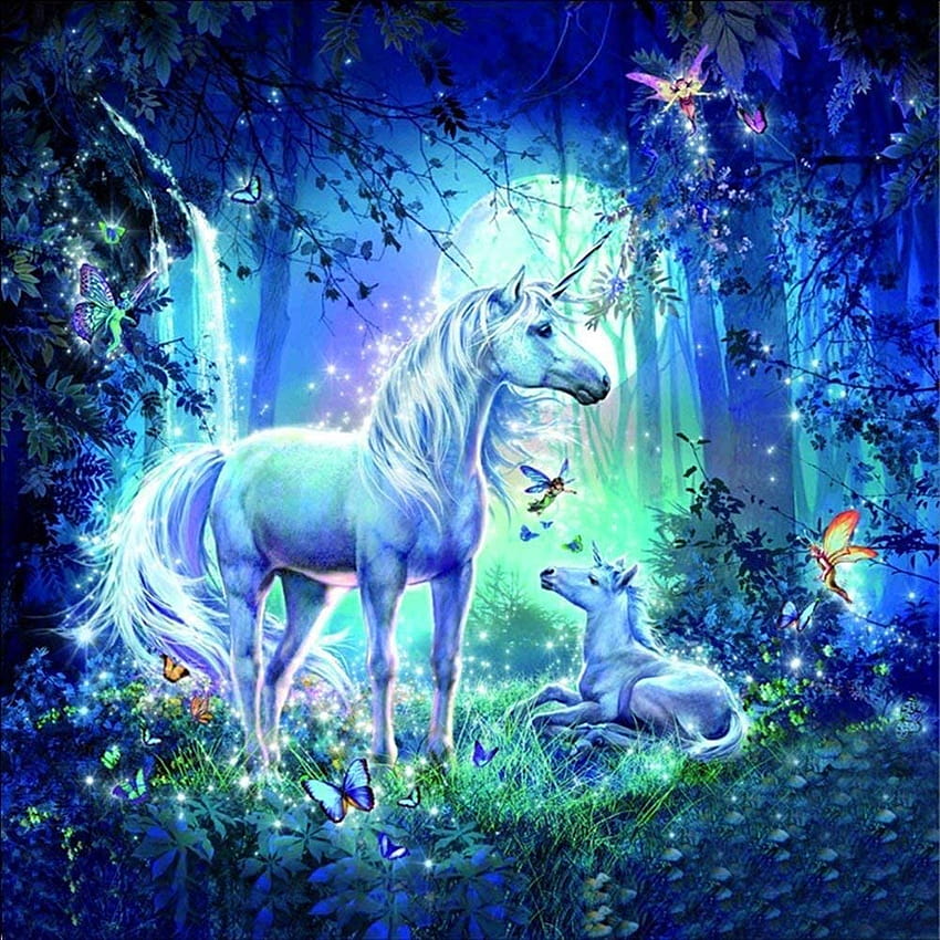 NEILDEN 5D DIY Diamond Painting by Number Kits Unicorn Full Drill Diamond Gem Art Kits for Adults Crystal Rhinestone Embroidery Painting for Beginner, unicorn stitch HD phone wallpaper