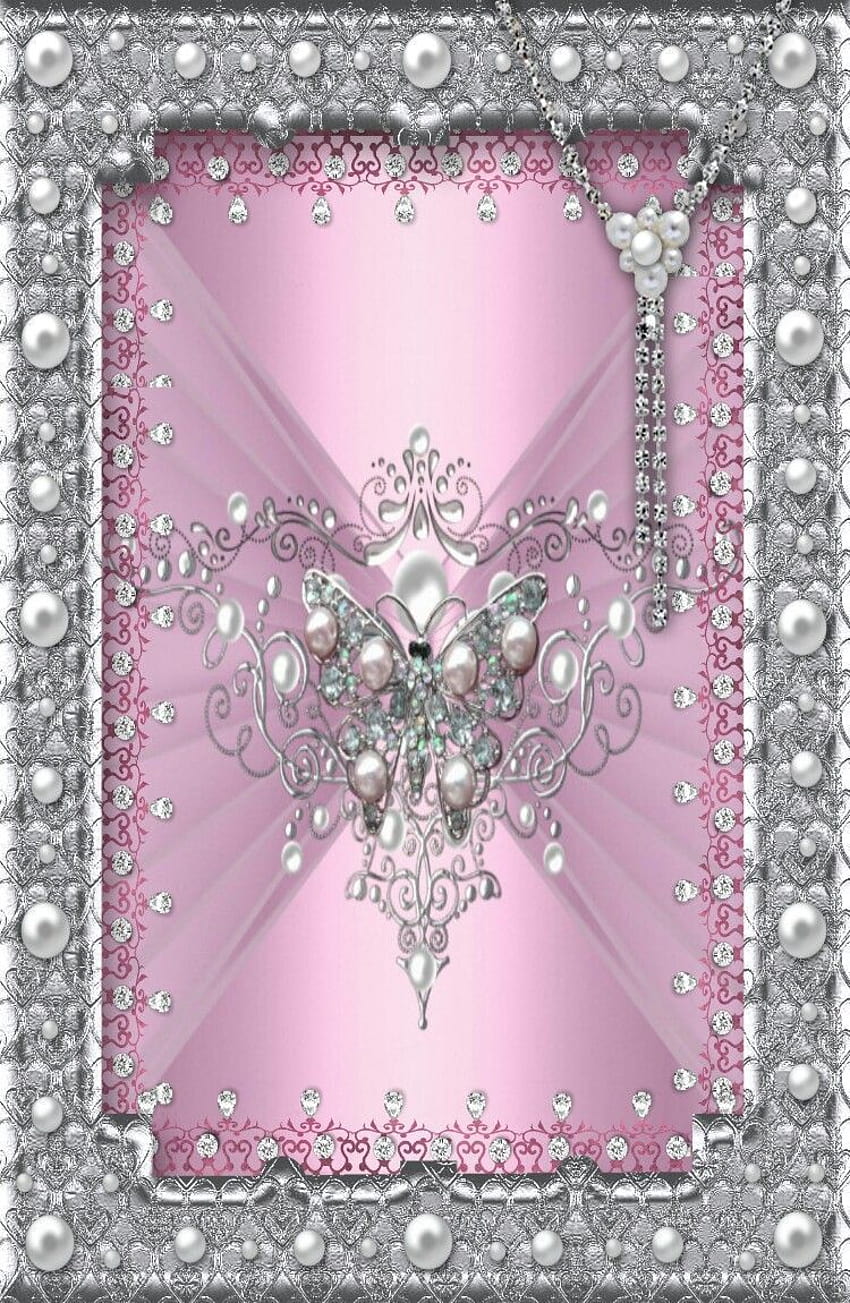 Bling Diamant Papillon sur Chien Fond d'écran de téléphone HD